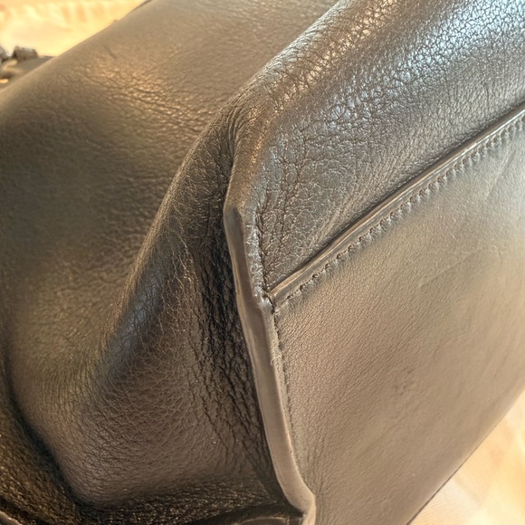 Chloe Vick Tote - Black Leather Shoulder Bag with Gold Accents - Picture 8 of 13